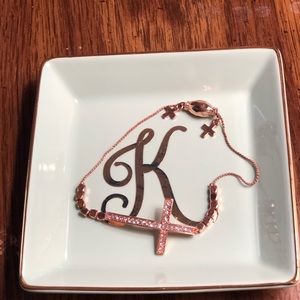 Rose gold cross bracelet